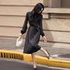 Elegante Vestido Femenino para Mujer 2026 Primavera Nuevo Estilo para el Trabajo Suave de Longitud Media con Cuello Fruncido Vestido Largo