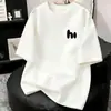 Camiseta de Manga Corta con Estampado de Letras 'Hi' Simple de Seda de Leche para Hombre, Verano Holgada y Versátil Casual Manga Media Ins