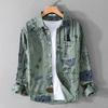 Camisa de manga larga con diseño de moda y estampado completo para hombre, primavera y otoño, nueva camisa informal con estampado distintivo, holgada y elegante.