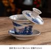 Tazón Gai Sancai Tazón de Té Taza de Té Grande Cerámica Individual Porcelana Blanca Juego de Té Kung Fu Porcelana Azul y Blanca con Tapa