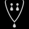 Traje europeo y americano de gotas de agua nuevo Banquete nupcial Lujo Aretes de borla Collar Joker Collar de diamantes completo Boda Venta al por mayor
