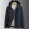 Chaqueta con capucha para hombre 70D compuesta, cortavientos e impermeable, abrigo deportivo talla grande