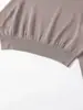 Exportación Transfronteriza Otoño e Invierno 2025 Nuevo Estilo Cuello de una Sola Línea Manga Larga Holgado y Versátil Color Sólido Suéter de Punto Pulóver para Mujer
