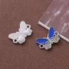 Moda joias de borboleta com óleo pingado anéis duplos colar pulseira acessórios liga pingente de diamante pingente de bebê diy