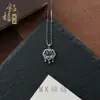 Colar Irregular Geométrico de Prata S925 com Inlay de Espuma de Água e Jade Cadeia da Clavícula com Fecho Ruyi Design de Nicho Colar para Outono e Inverno para Mulheres