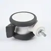Rueda Giratoria Médica de 2 Pulgadas con Varilla Roscada Universal Móvil Frenable Negra, Blanca y Gris de Nylon PU Rueda Mecánica Silenciosa para Uso Industrial
