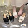 Novedad Otoño e Invierno 2025 Zapatos Planos de Moda Chanclas de Diseño Nicho Talla Grande Populares Sandalias de Estilo Pequeño Fragante para Mujer