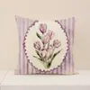 Estilo Nuevo Primavera y Verano Hermosa Funda de Almohada Floral Transfronteriza Poliéster Impreso Cojín de Asiento Decoración del Hogar Funda de Cojín para Sofá