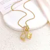 Colar Popular Transfronteiriço Zircônia Micro-Pavimentada Nota Sol Versátil Joia Design da Moda Colar de Aço Titânio Não Desbota
