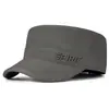 Novo Chapéu Masculino de Quatro Estações Patchwork Bordado de Letras Topo Plano Outdoor Casual Proteção Solar Transfronteiriça Fivela de Metal Versátil Chapéu Militar