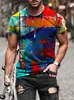 Camiseta Informal Deportiva con Cuello Redondo y Mangas Cortas, Estampado Digital 3D de Impresión Abstracta Tie-Dye, Superventas de Amazon