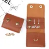 Bolsa de joyería compartimentada simple y portátil, caja de almacenamiento de anillos, bolsa pequeña portátil de viaje para pendientes y joyería