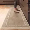 Tapete para Piso de Cozinha Estilo Japonês Wabi-Sabi Uso Doméstico Absorvente de Água Absorvente de Óleo Antiderrapante Fácil de Limpar Resistente à Sujeira Tecelagem de Linho Tapete para Pés