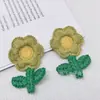 Parche de Reparación de Agujeros Mini Girasol para Decoración de Ropa Infantil, Parche Bordado para Cubrir Defectos, Etiqueta de Tela Bordada Cosida a Mano
