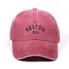 Nueva Gorra de Béisbol de Mezclilla Lavada con Bordado de Letra Boston, Gorra Versátil para Hombres, Mujeres, Parejas y Estudiantes