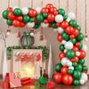 Nuevo set de cadena de globos navideños rojo verde globo decoración set para fiesta de Nochebuena globos rojo verde