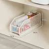 Estante de almacenamiento para cocina con espacios extremadamente estrechos, organizador extraíble para debajo del fregadero, canasta para especias sin taladro para el gabinete