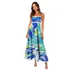 Verano 2024 nuevo vestido elegante de tirantes tipo tubo con costuras de encaje de color liso y falda amplia -88106