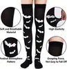 Amazon Halloween calcetines de murciélago negro calcetines de media pantorrilla transfronterizos calcetines de calabaza calcetines a rayas accesorios para fiesta de baile ropa