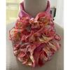 Cachecol de Pescoço com Blocos de Cor para Mulheres, Adequado para Todas as Estações, Envoltório Floral para o Pescoço, Estilo Coreano, Estilo Celebridade da Internet, Gola Falsa Versátil, Fácil de Combinar com Looks