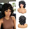 Peruca Amazon para Mulheres Africanas com Cabelo Curto e Cacheado Fibra de Alta Temperatura Rede Rosa Estilo Natural Fofo em Estoque Atacado Transfronteiriço