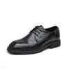 Sapatos de couro masculinos com cadarço para negócios transfronteiriços, novos sapatos casuais masculinos estilo britânico para quatro estações, sapatos masculinos texturizados de grande tamanho para comércio exterior