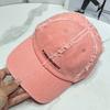 Gorra de béisbol bordada con letras deshilachadas de diseño nicho para mujer primavera y verano moda retro desgastada personalizada a prueba de sol con visera