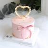 Plug-in de alambre de diamante con forma de pastel dorado para San Valentín, Tanabata, postre y joyería