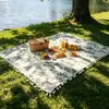Esterilla de Picnic con Borlas Estilo Ins Manta de Acampada al Aire Libre Tela de Picnic Manteles Plegable Portátil Salida de Primavera Esterilla para Césped