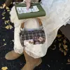 Bolsa Saco Estilo Coreano Xadrez Ins Menina Fofa Acessível Luxo High-End Bolsa de Ombro para o Dia a Dia Retro Bolsa de Moedas Transversal para Crianças