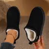 Botas de nieve de invierno para mujer de ante transfronterizas europeas y americanas, nuevas, cálidas y con forro de felpa, en stock, zapatos de algodón engrosados, venta al por mayor, tallas grandes