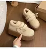 Botas de Nieve de Suela Gruesa para Mujer 2026 Nuevo Llegado de Invierno Acolchado de Terciopelo Cálido Antideslizante que Aumenta la Altura Zapatos de Algodón sin Cordones Zapatos Birkenstock