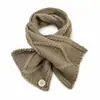 Bufanda de Lana Elegante 2026 Otoño/Invierno con Patrón de Ganchillo Calado, Calentador de Cuello de Color Sólido Abotonado para Mujer, Bufanda Cruzada para el Cuello