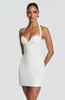 Vestido Bodycon Curto Novo Estilo Verão 2026 Europeu e Americano com Decote V Halter Acabamento em Renda e Recorte de Renda Ajustado ao Corpo Curto
