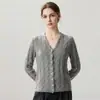 Cardigan de Punto de Cachemira Nuevo Otoño e Invierno Moda Color Sólido Simple Agradable al Tacto Holgado Adelgazante de un Solo Botón para el Viaje Diario de Mujer