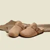 Pantuflas de algodón para mujer invierno nueva llegada más terciopelo Birkenstock pantuflas de algodón para exteriores suela gruesa antideslizante punta cerrada zapatos de algodón para mujer suela suave zapatos perezosos