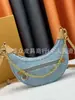 Bolsa de Compras Grande Versão Alta Série Jeans Clássica Flor Antiga para o Dia a Dia Mão Transversal Ombro