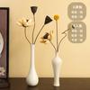 Jarrón de cerámica blanca pura Jingdezhen, florero pequeño y sencillo chino, adorno moderno para arreglos florales, decoración de escritorio para el hogar, joyería para salón de té.