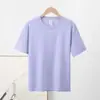 Camiseta Masculina de Manga Curta Masculina e Feminina Cor Sólida Top Algodão de Xinjiang de Peso Pesado Gola Redonda Solta Camisa Base Branca Manga Curta Verão