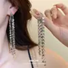 Pendientes de Botón con Borla de Gota de Agua, Cuentas de Vidrio Huecas en Forma de C, Aguja Plateada, Pendientes de Gama Alta de Nicho, Accesorios de Pendientes Versátiles de Temperamento Exquisito