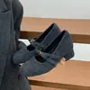 Zapatos de invierno para mujer, versión coreana, Mary Jane de algodón, con plataforma interna para aumentar altura, tacón grueso y diseño gris peludo, estilo hada suave