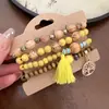 Accesorio de Vacaciones: Pulsera Multicolor de Cuentas de Cristal y Perlas de Arroz de Múltiples Capas, Joyería de Mano Bohemia Lujosa y de Alta Gama