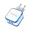 Carregador de Celular com 2 Portas USB e Luz, Cabeça Carregadora 5V2A, Carregamento LED, Carregador Padrão Europeu 5V2A com Luz, USB