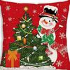 Funda de Almohada Navideña de Muñeco de Nieve con Cascabel para Sala de Estar, Dormitorio, Cama, Cojín de Respaldo, Ambiente Festivo en Casa, Personalizable