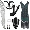 S-4XL Nuevo Conjunto de Producto Retro Europeo y Americano Estilo Años 1920 Fiesta Gatsby Vestido de Noche Vestido con Lentejuelas Perlas y Flecos