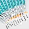 Conjunto de pincéis para nail art azul oceano japonês transfronteiriço 12 pintado esculpido linha de puxar Caneta caneta de vinheta gradiente caneta de fototerapia