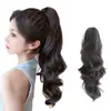 Tranças de Peruca de Ondas Grandes com Presilha, Prendedor de Cabelo Alto para Rabo de Cavalo, Tranças Falsas para Aumentar o Volume do Cabelo, Rabo de Cavalo Falso Alto no Topo da Cabeça, Cabelo Realista
