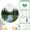 Kit de Materiais para Bordado de Paisagem Decoração de Sala de Estar Estilo Nórdico Ins Arte de Parede DIY Kit de Materiais para Bordado com Agulha Mágica Atacado