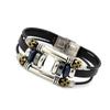 Pulseira de Couro Multicamadas com Contas de Opala Estilo Coreano Joia Pulseira Simples de Aço Inoxidável Decorações para Pulso Feminino