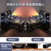 Mesa de gaming esquinera, escritorio para computadora, escritorio de escritorio para uso en casa, escritorio para dos personas con estantería, mesa esquinera para dormitorio, escritorio de oficina, banco de trabajo